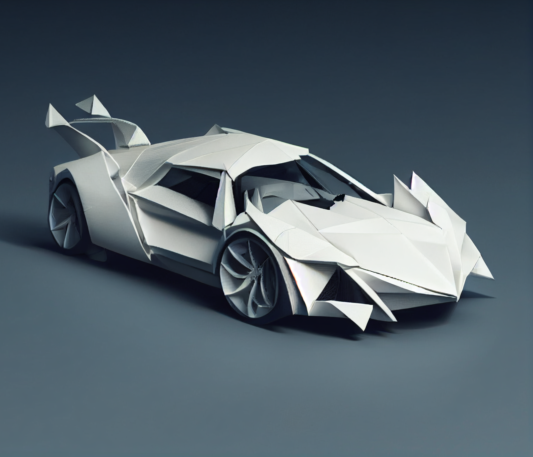 immagine di auto sportiva in origami